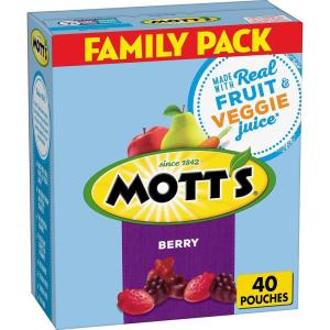 Mott’s Fruit Flavored Snacks, Berry, Gluten Free Snack, Family Pack, 40 Ct, 32 oz(Berry)