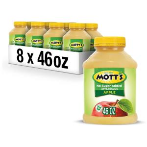 Mott’s No Sugar Added Applesauce, 23 Oz Jar (Pack Of 12), Good Source Of Vitamin C, No Artificial Flavors(Unsweetened Apple)