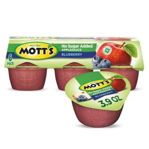 Mott’s No Sugar Added Cherry Applesauce, 3.9 Ounce Cup, 6 Count (Pack of 12)(Blueberry)