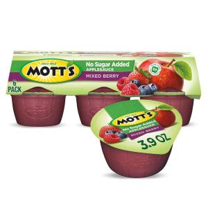 Mott’s No Sugar Added Cherry Applesauce, 3.9 Ounce Cup, 6 Count (Pack of 12)(Mixed Berry)