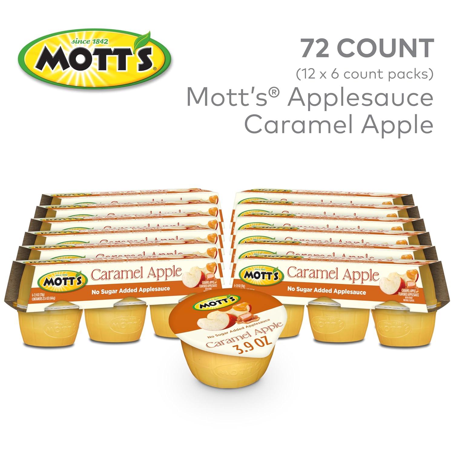 image:imageMotts No Sugar Added Strawberry Applesauce 39 Ounce Cup 6 Count Pack of 12Caramel