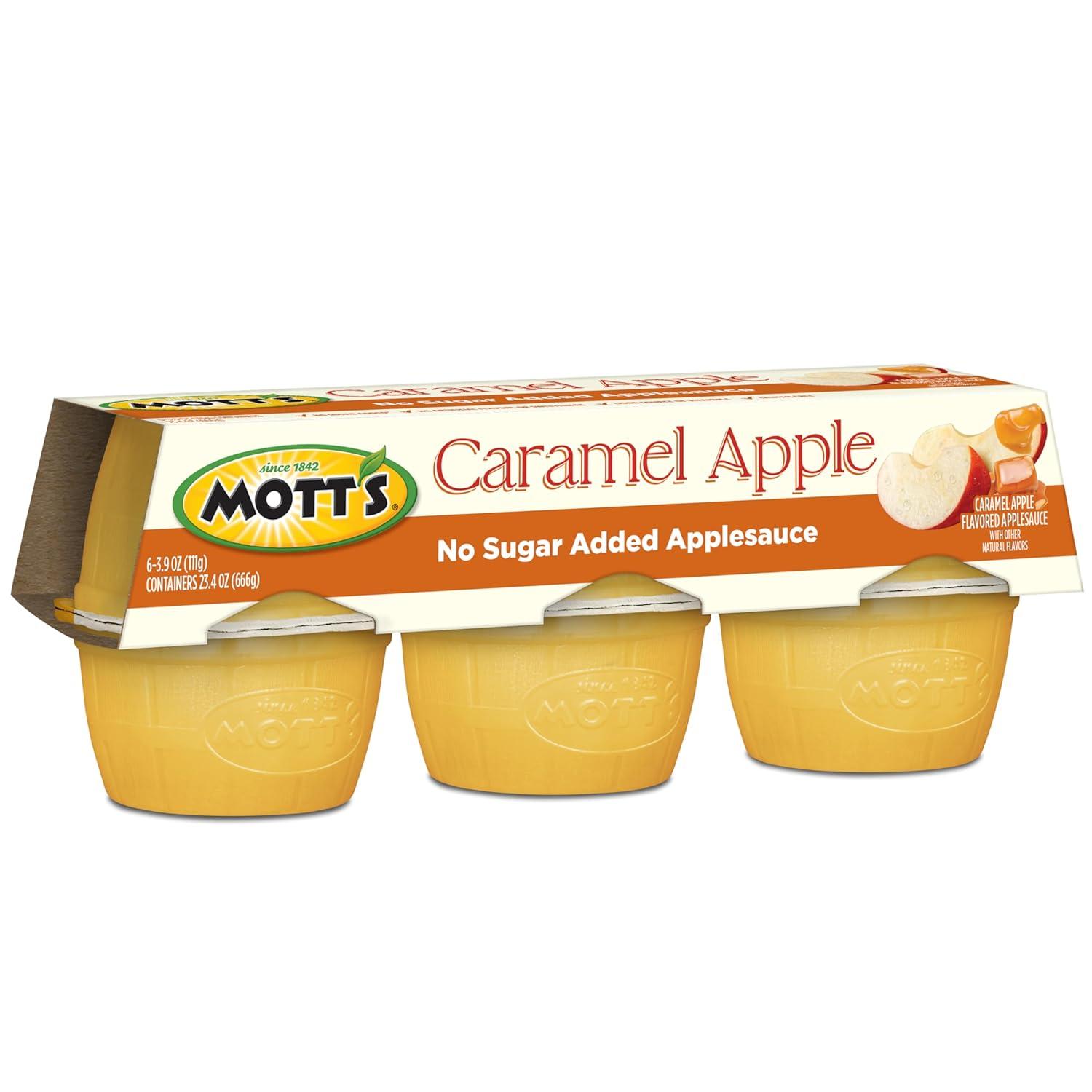 image:imageMotts No Sugar Added Strawberry Applesauce 39 Ounce Cup 6 Count Pack of 12Caramel