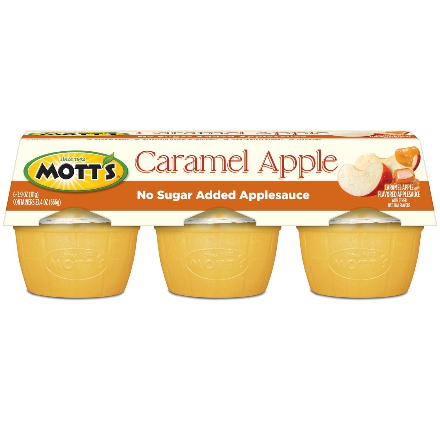 image:imageMotts No Sugar Added Strawberry Applesauce 39 Ounce Cup 6 Count Pack of 12Caramel